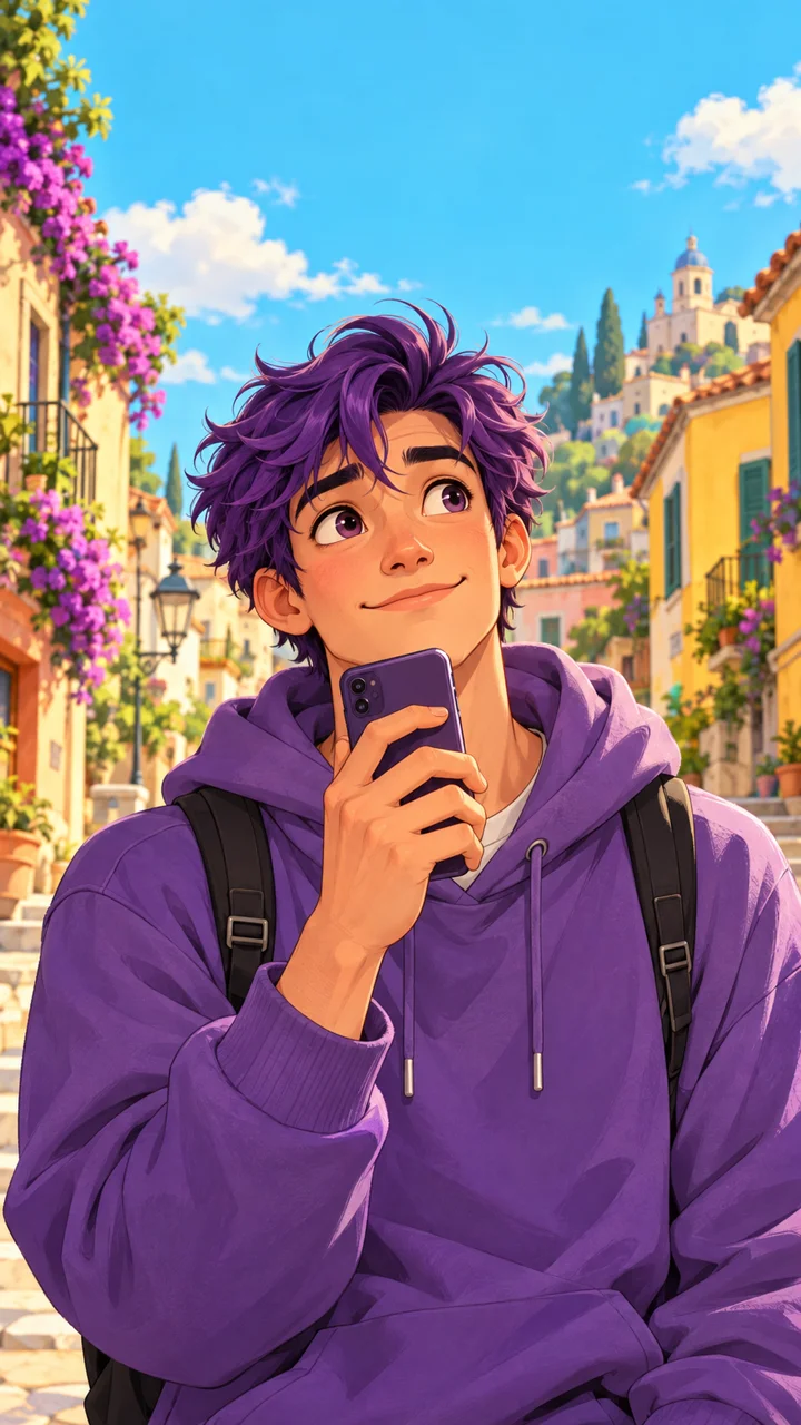The same composition as a clean cartoon character. Good if you don't want a photoreal clip of yourself.